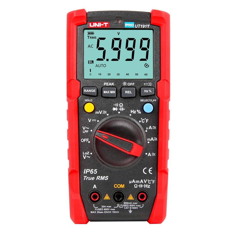 MULTIMETRO TRUE RMS USO INDUSTRIAL ESPECIAL PARA AMBIENTES HUMEDOS Y POLVORIENTOS Calificación de seguridad CAT III