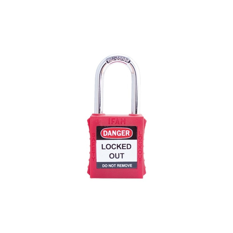 CANDADO DE SEGURIDAD INDUSTRIAL LOTO ROJO SF40AN IFAM | ARCO DE ACERO