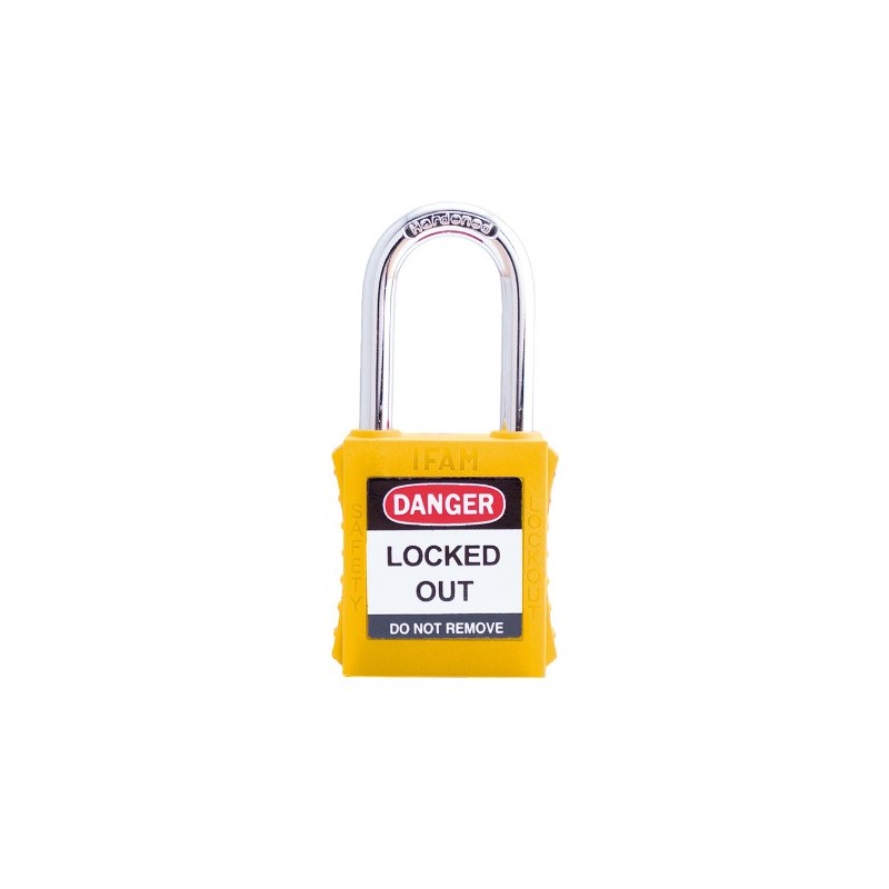 CANDADO DE SEGURIDAD INDUSTRIAL LOTO AMARILLO SF40AN IFAM | ARCO DE ACERO