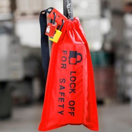 BOLSA DE BLOQUEO LOTO IFAM | FUNDA DE SEGURIDAD REGULABLE PARA VALVULAS Y CONTROLES