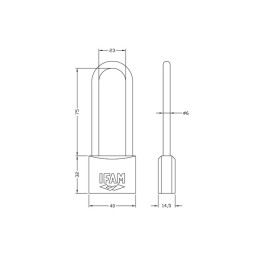 CANDADO DE SEGURIDAD IFAM K40AB75 | CUERPO Y ARCO EN LATON SOLIDO