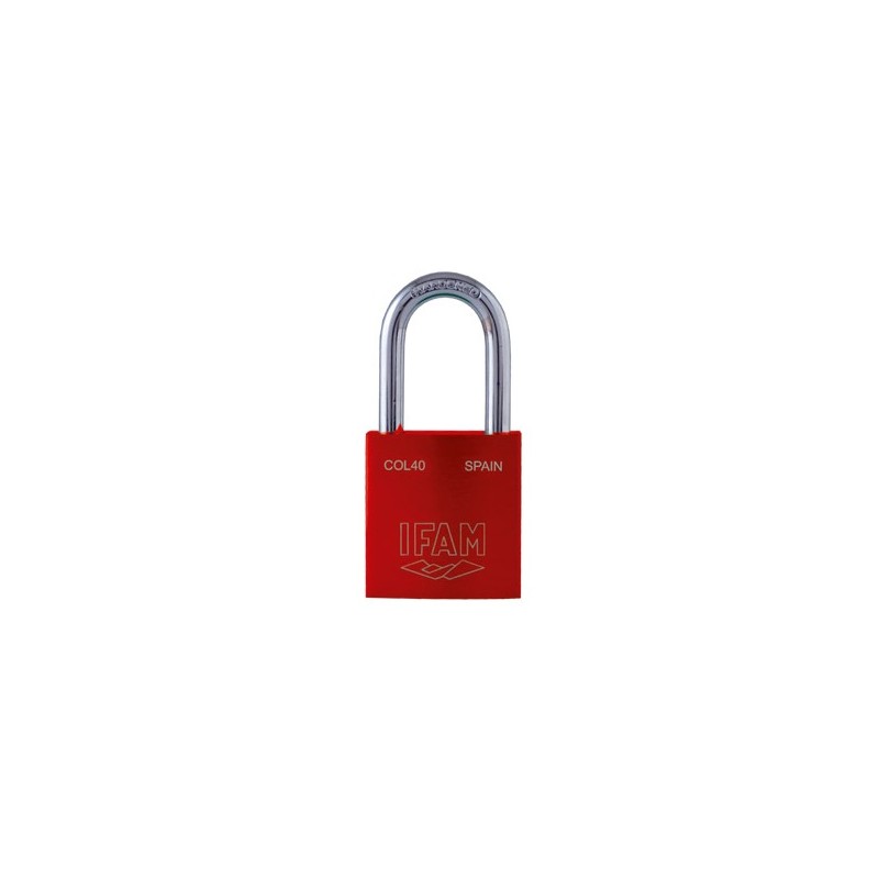 CANDADO DE SEGURIDAD IFAM COL40R | CUERPO DE ALUMINIO Y ARCO DE ACERO ROJO