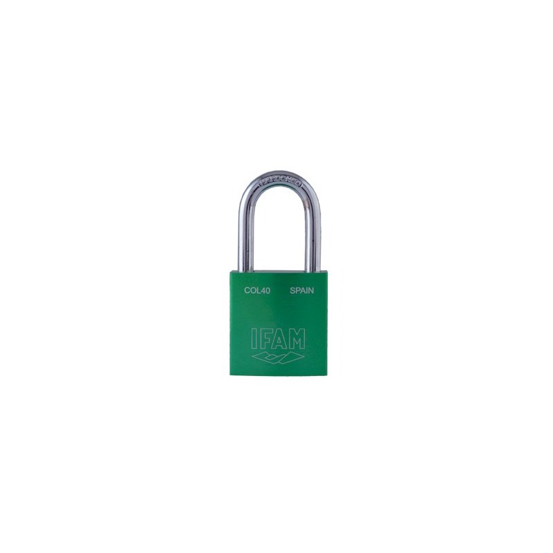 CANDADO DE SEGURIDAD IFAM COL40V | CUERPO DE ALUMINIO Y ARCO DE ACERO VERDE