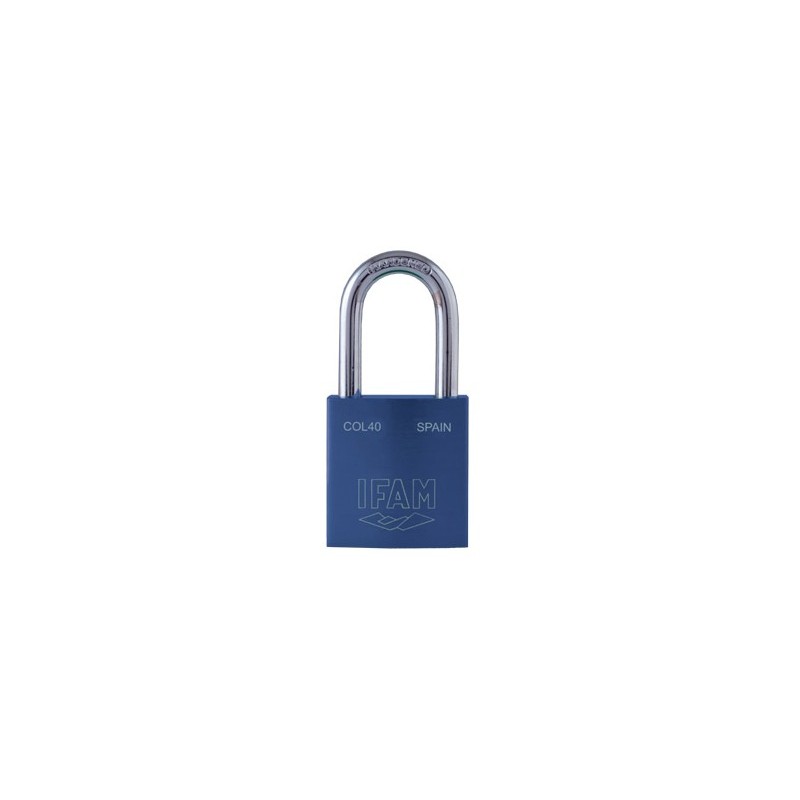 CANDADO DE SEGURIDAD IFAM COL40B | CUERPO DE ALUMINIO Y ARCO DE ACERO AZUL