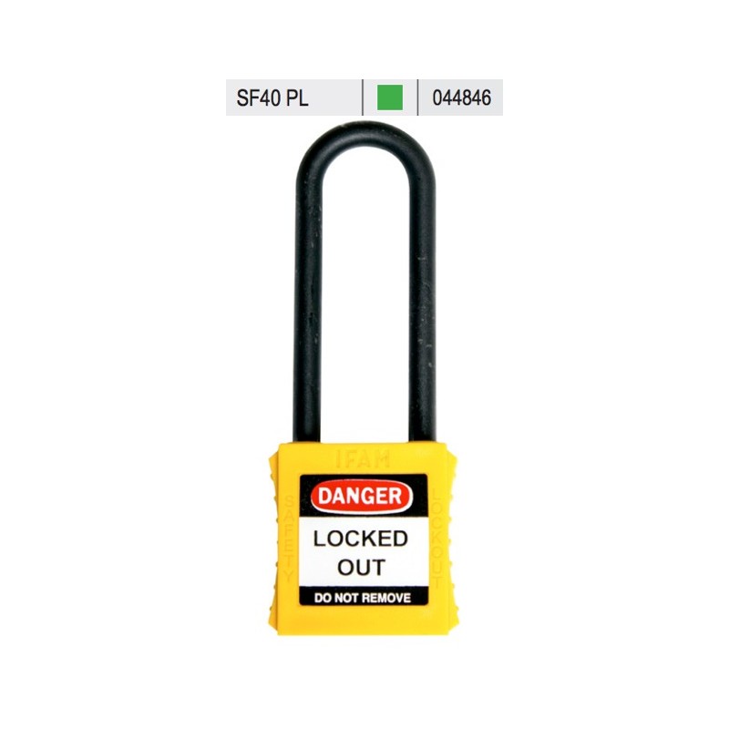 Candado de Seguridad Elctrica LOTO IFAM SF40PL | Arco de Nylon Largo y No Conductor Verde