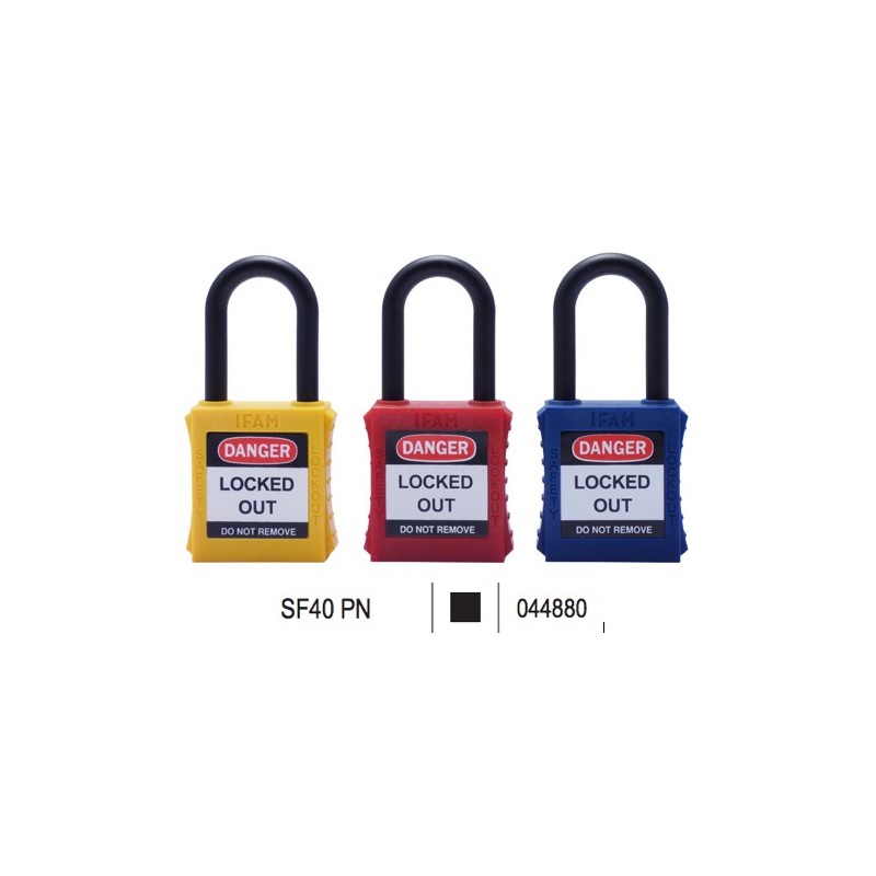 CANDADO DE SEGURIDAD ELECTRICA LOTO NEGRO IFAM SF40PN | CUERPO Y ARCO DE NYLON