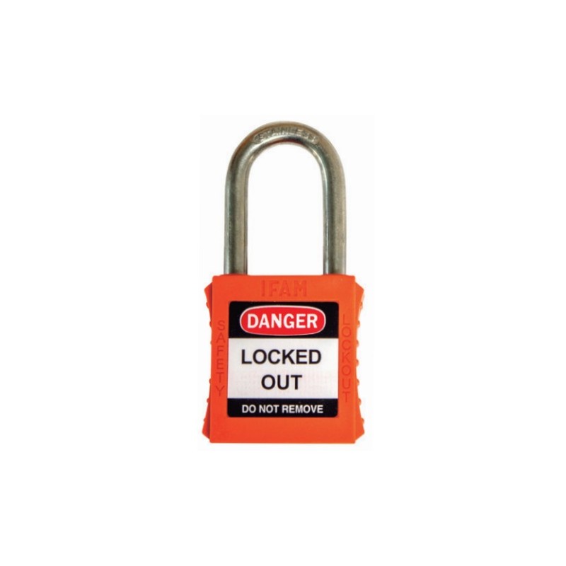 CANDADO DE SEGURIDAD INDUSTRIAL LOTO NARANJA IFAM SF40IN | ACERO INOXIDABLE