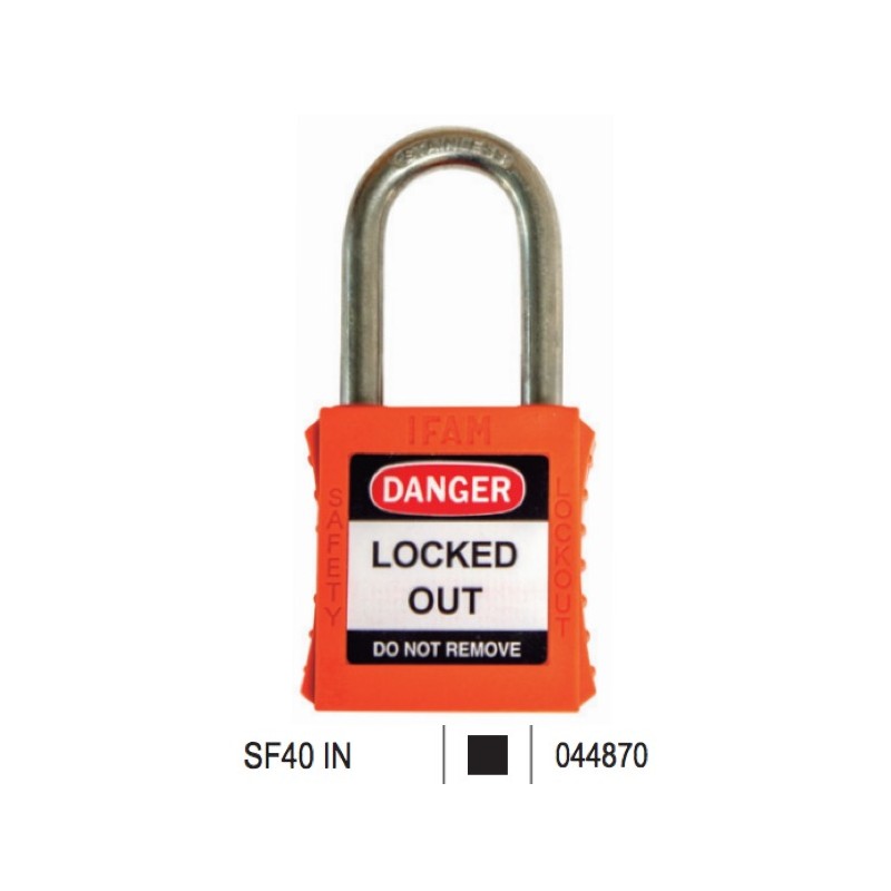 CANDADO DE SEGURIDAD INDUSTRIAL LOTO NEGRO IFAM SF40IN | ACERO INOXIDABLE