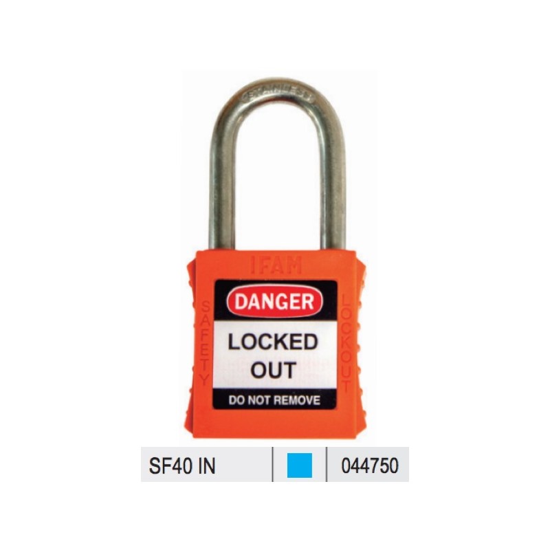 CANDADO DE SEGURIDAD INDUSTRIAL LOTO AZUL IFAM SF40IN | ACERO INOXIDABLE